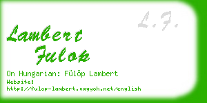 lambert fulop business card