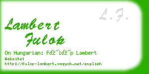 lambert fulop business card